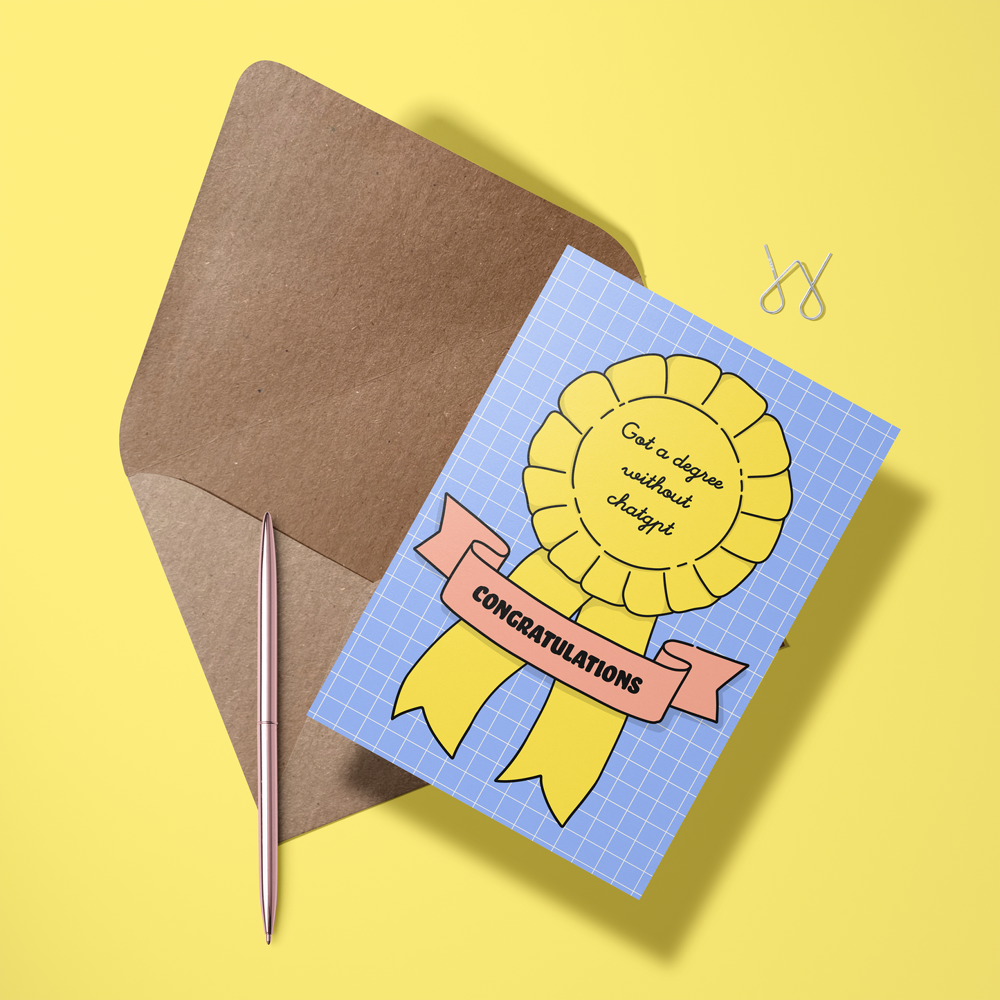 Wenskaart Afstuderen - Got a degree without ChatGPT