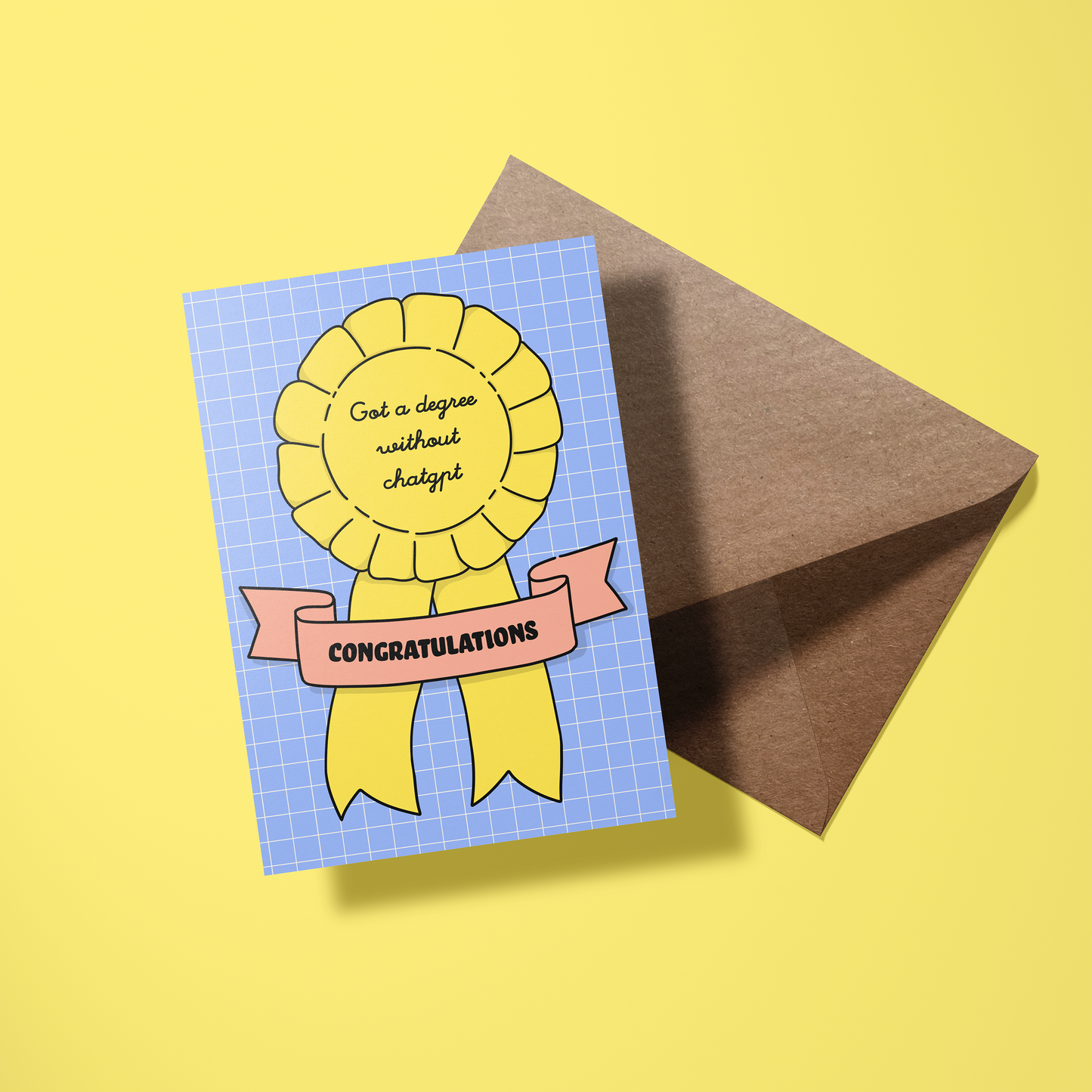 Wenskaart Afstuderen - Got a degree without ChatGPT
