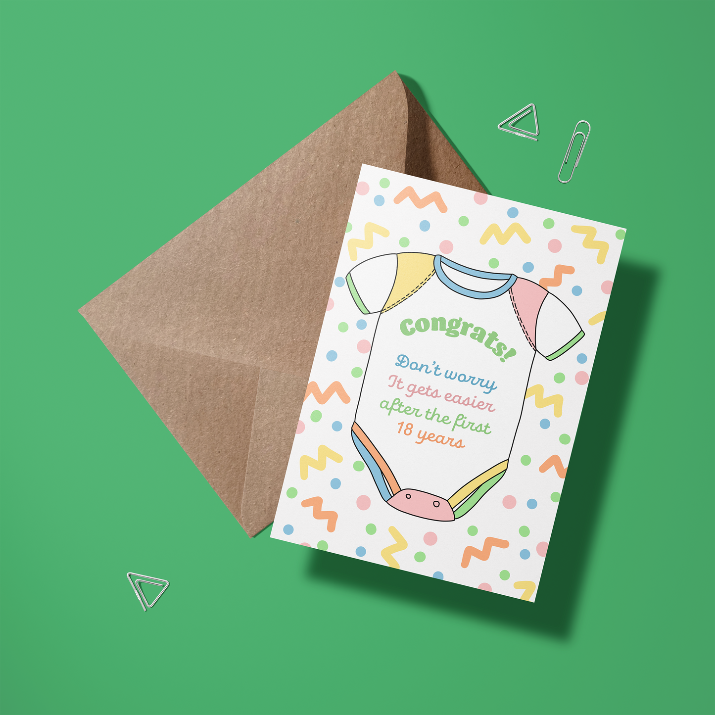 Wenskaart geboorte - It gets easier after 18 years
