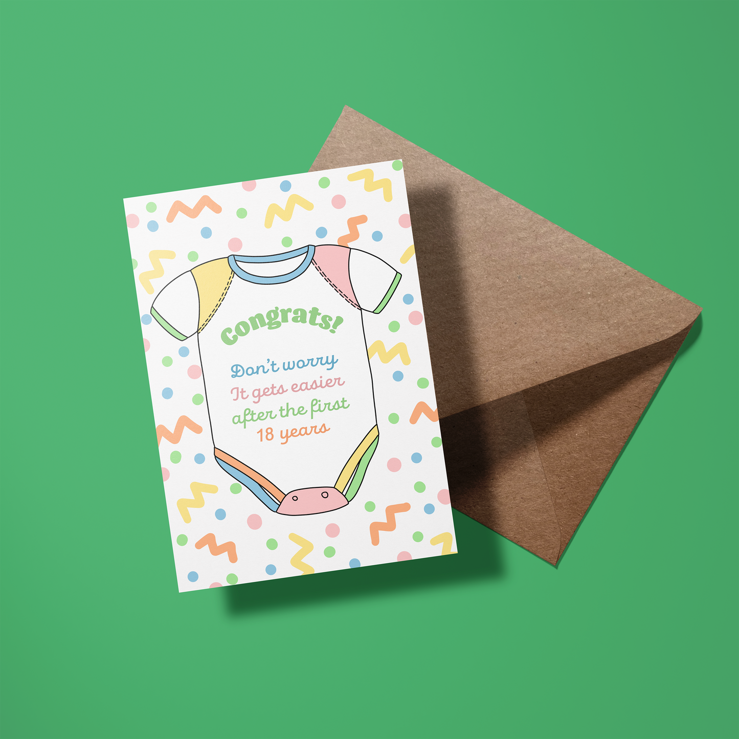 Wenskaart geboorte - It gets easier after 18 years