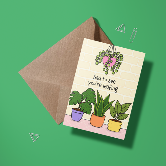 Wenskaart Afscheid - Sad to see you're leafing