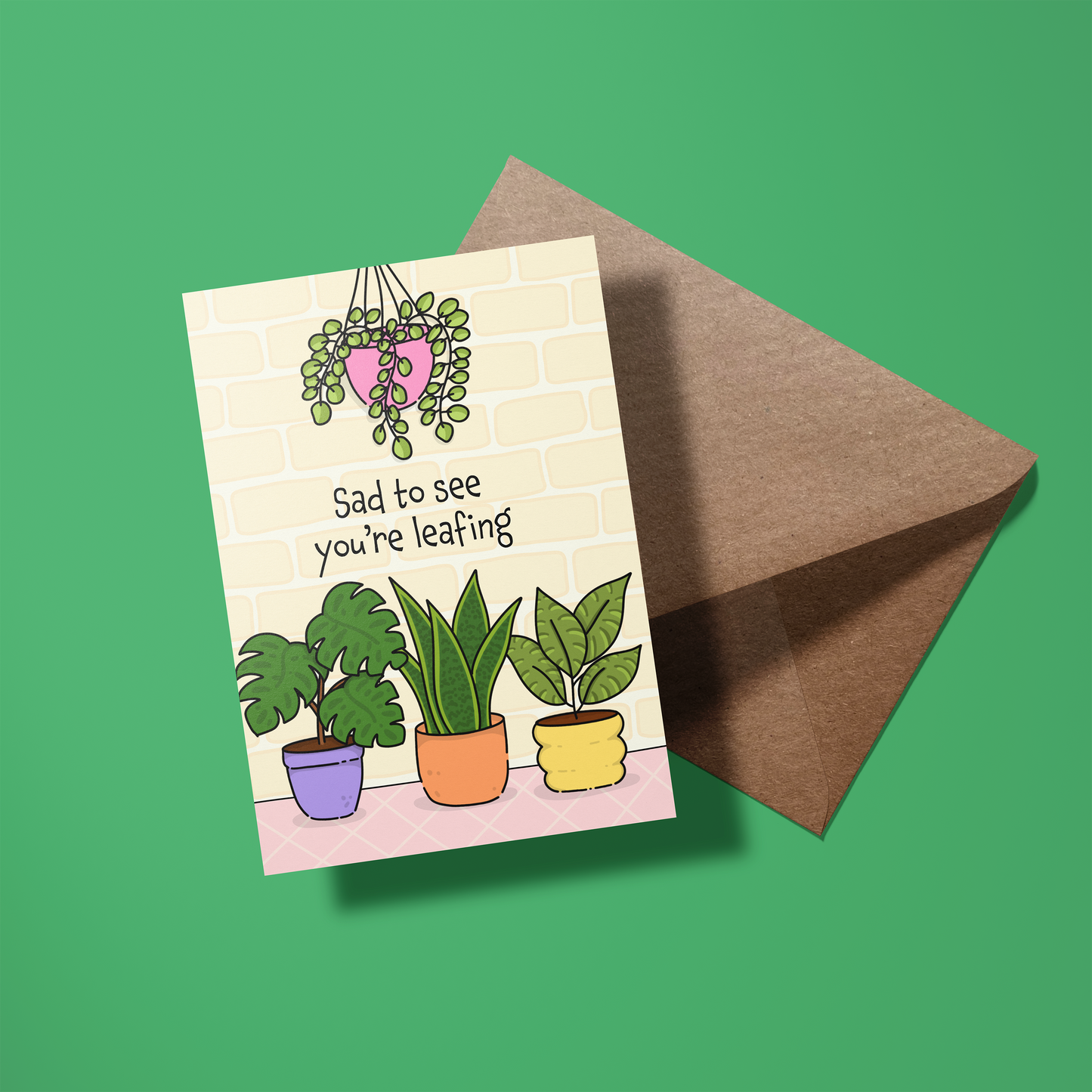Wenskaart Afscheid - Sad to see you're leafing