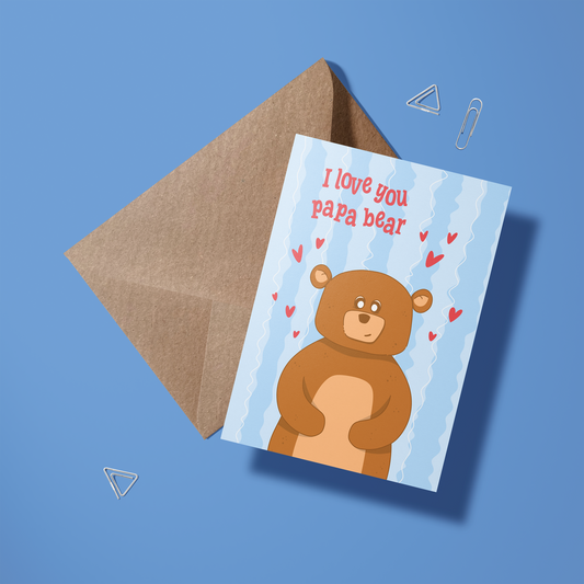 Wenskaart vader - I love you papa bear