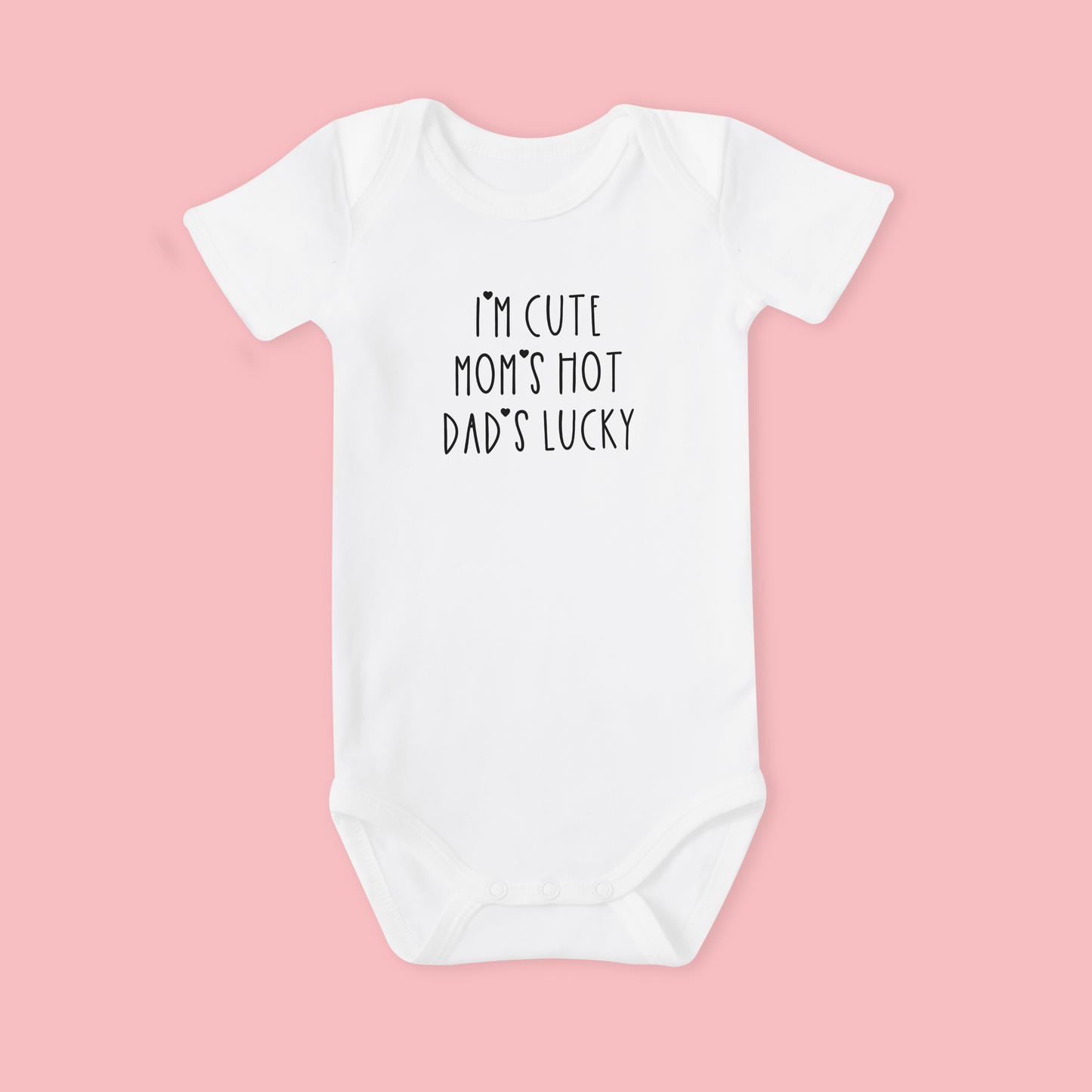 Baby romper wit korte mouw met schattige tekst - Cute hot lucky