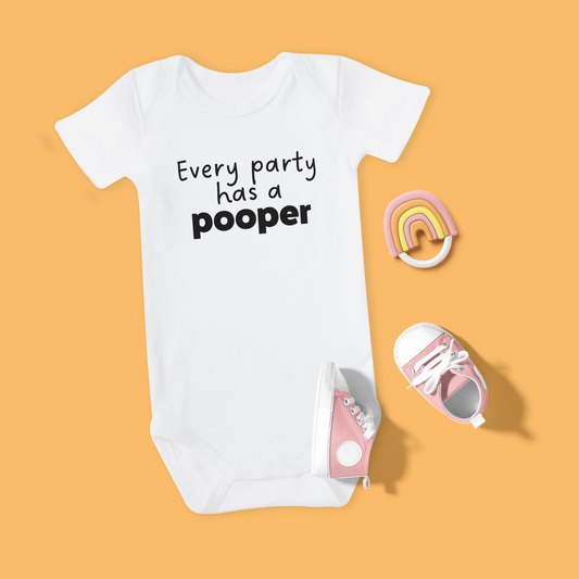 Romper korte mouw met grappige tekst - Party pooper