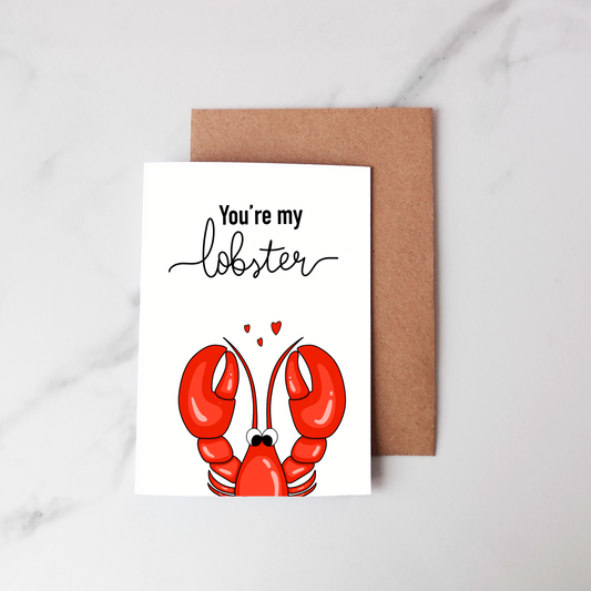 Wenskaart You're my lobster
